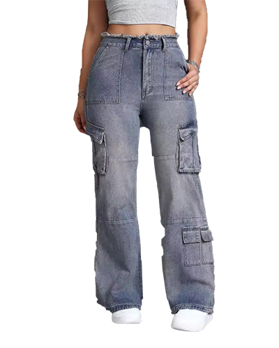 Women's Cargo Jeans D-124