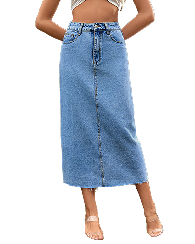 Women's Long Denim Skirt   20197