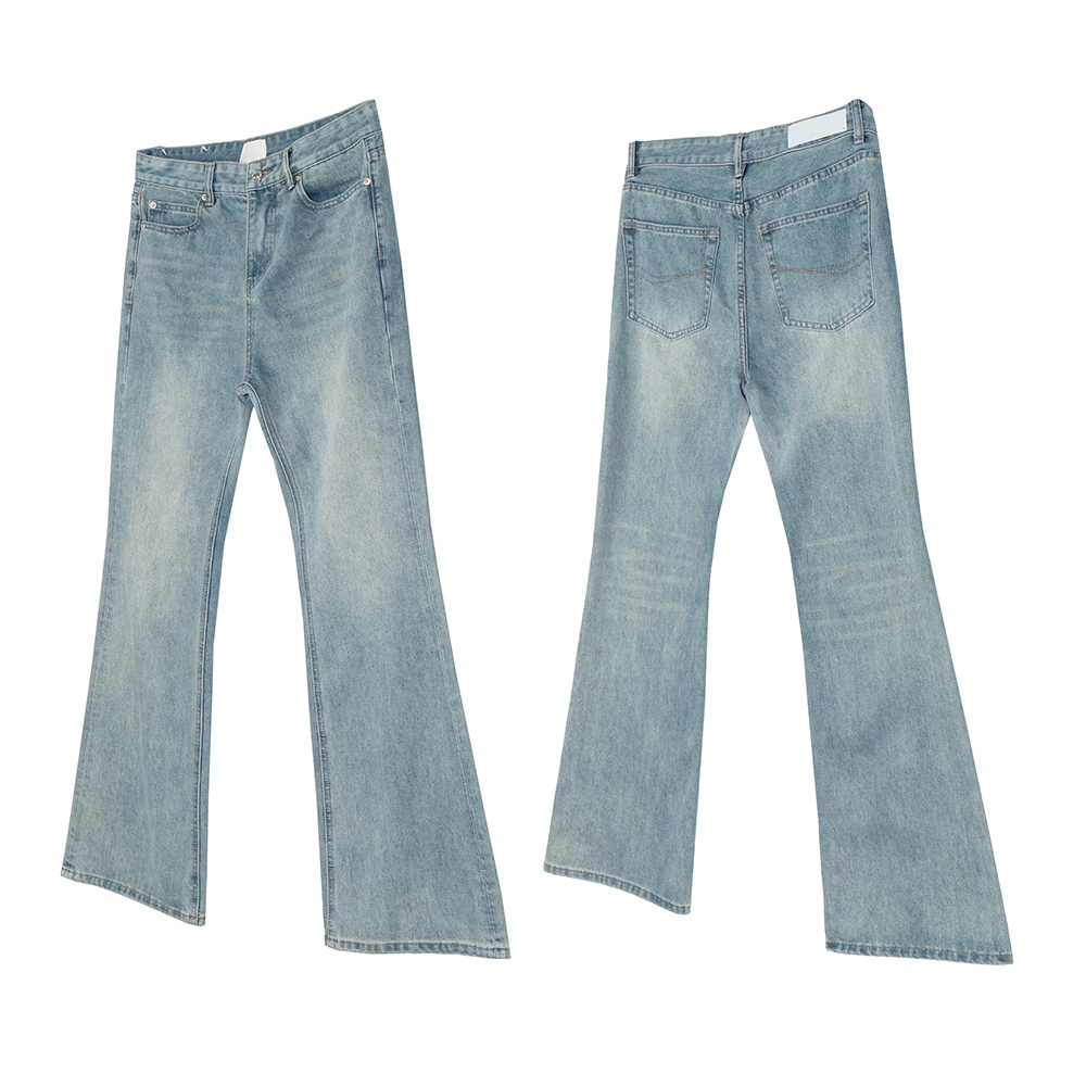 Men's 12.8 OZ Light Stone Wash Commuter Style Bootcut Jeans