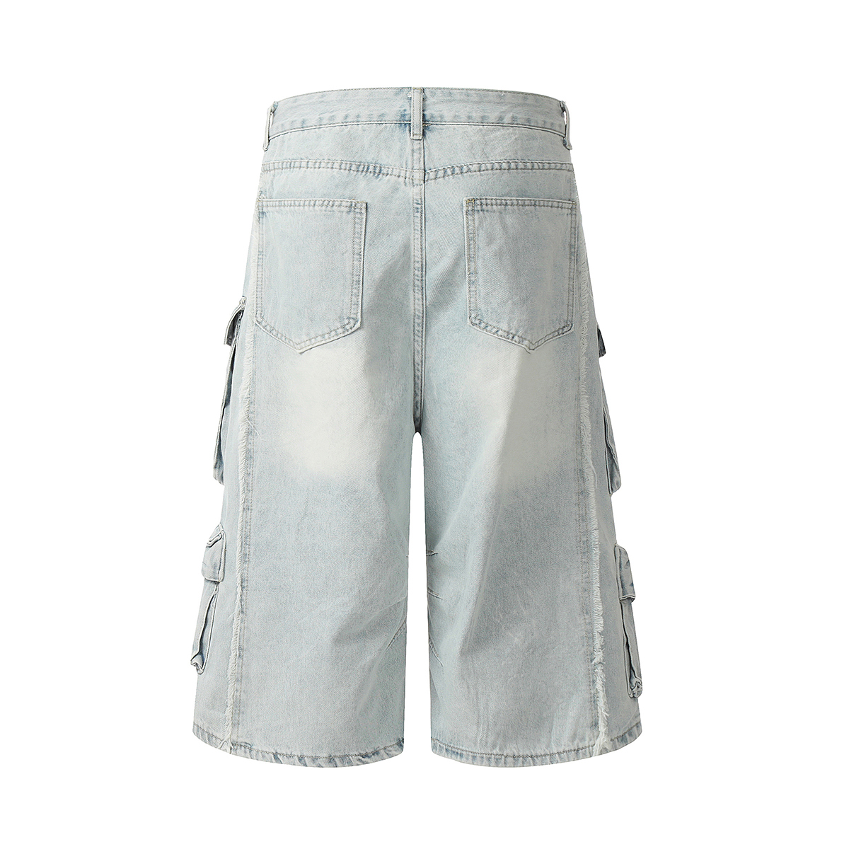 Men's 12.5 OZ Baggy Loose Cargo Capri Cropped Jeans